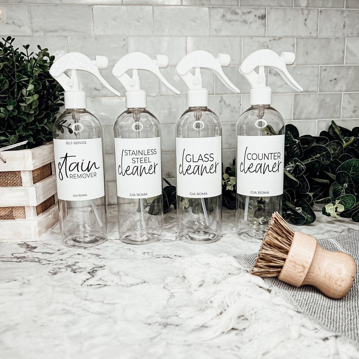 16oz Plastic Cleaning Bottles with Customized Labels