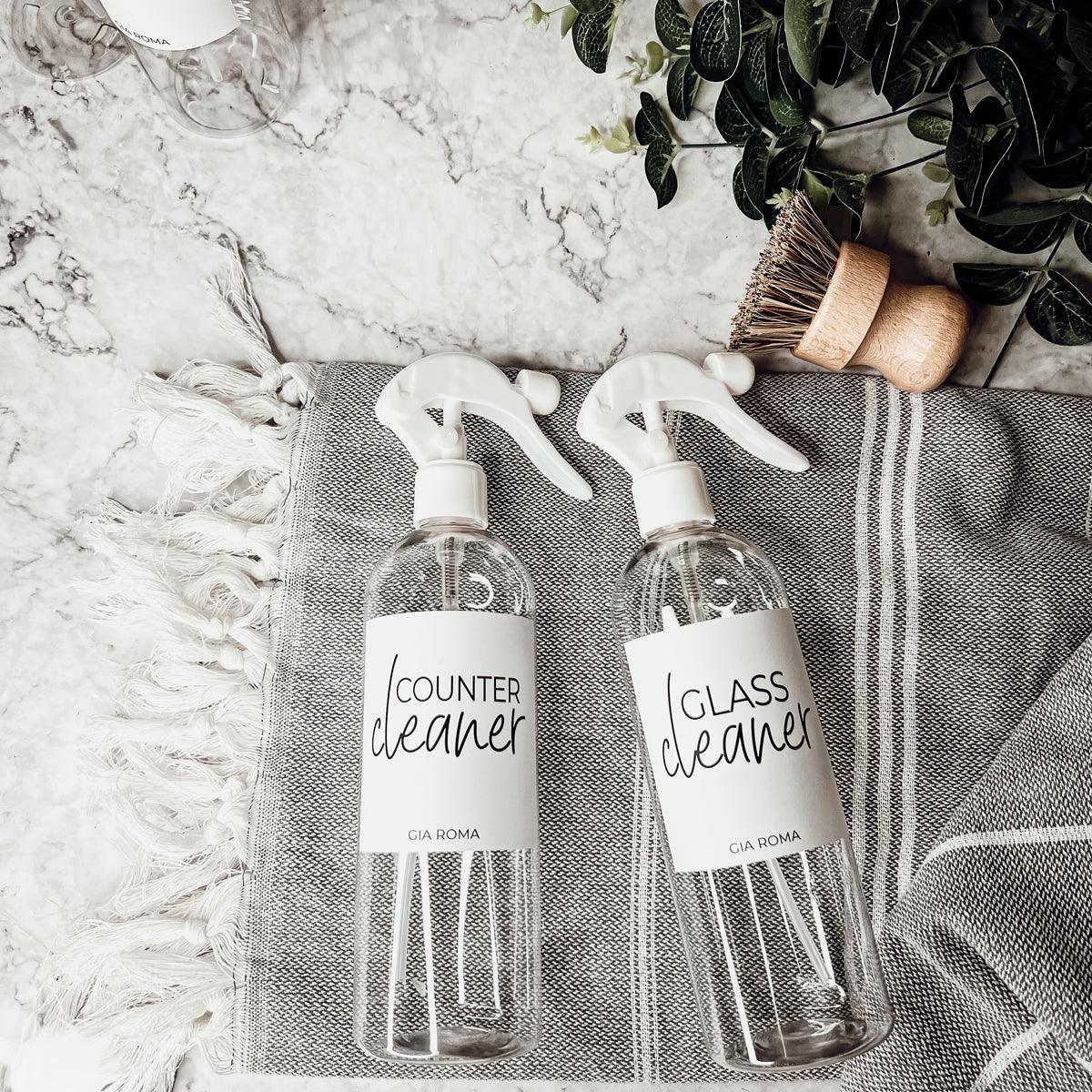 16oz Plastic Cleaning Bottles with Customized Labels