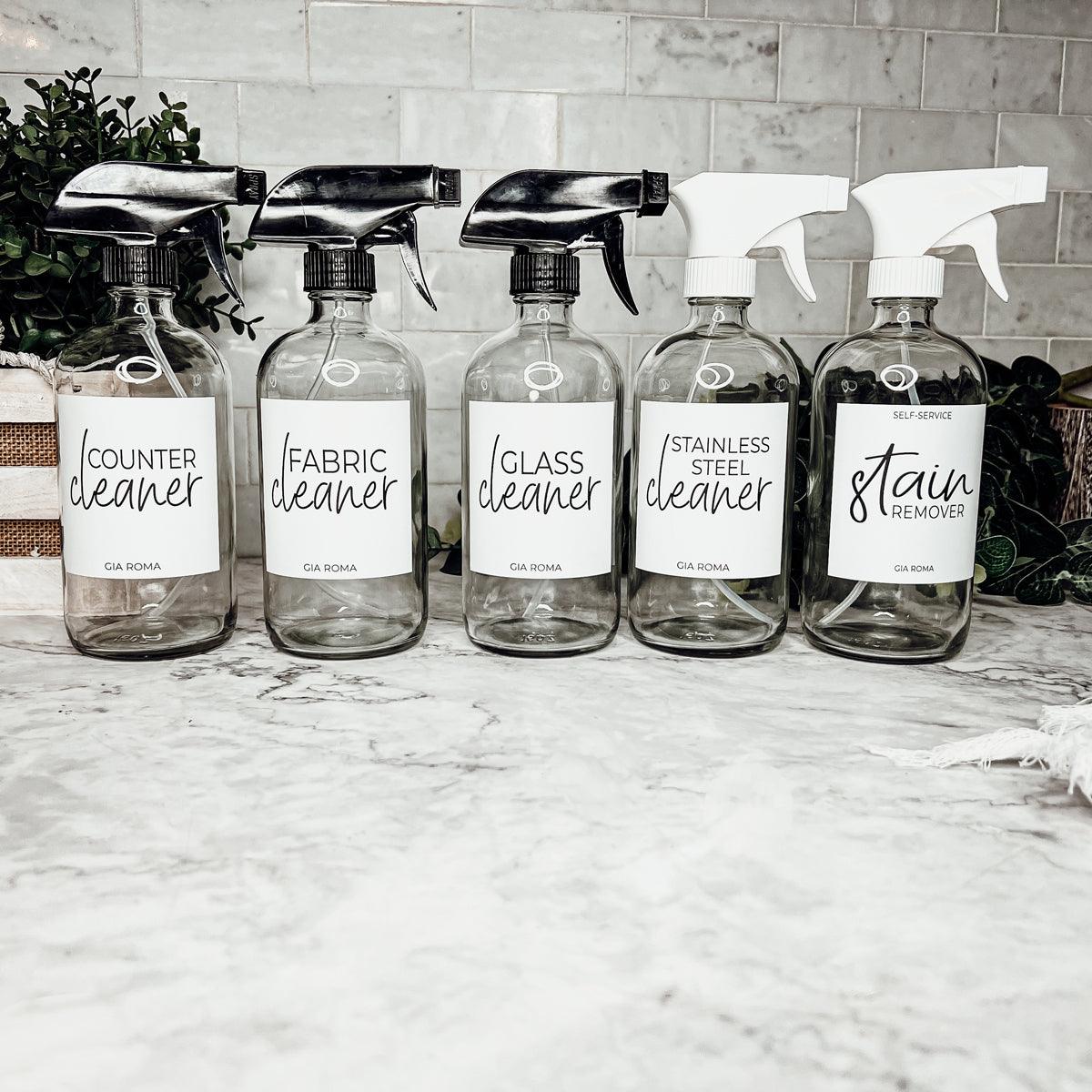 16oz Glass Cleaning Bottles with Customized Labels
