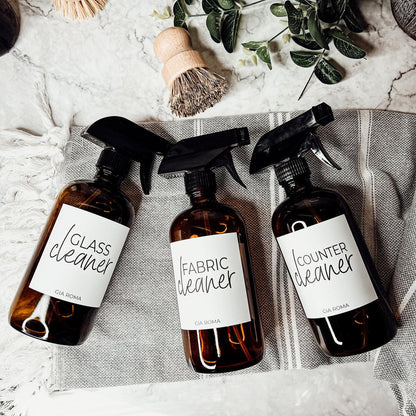 16oz Glass Cleaning Bottles with Customized Labels
