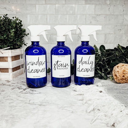 16oz Glass Cleaning Bottles with Customized Labels