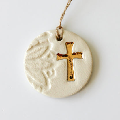 Gold Leaf Cross Ornament