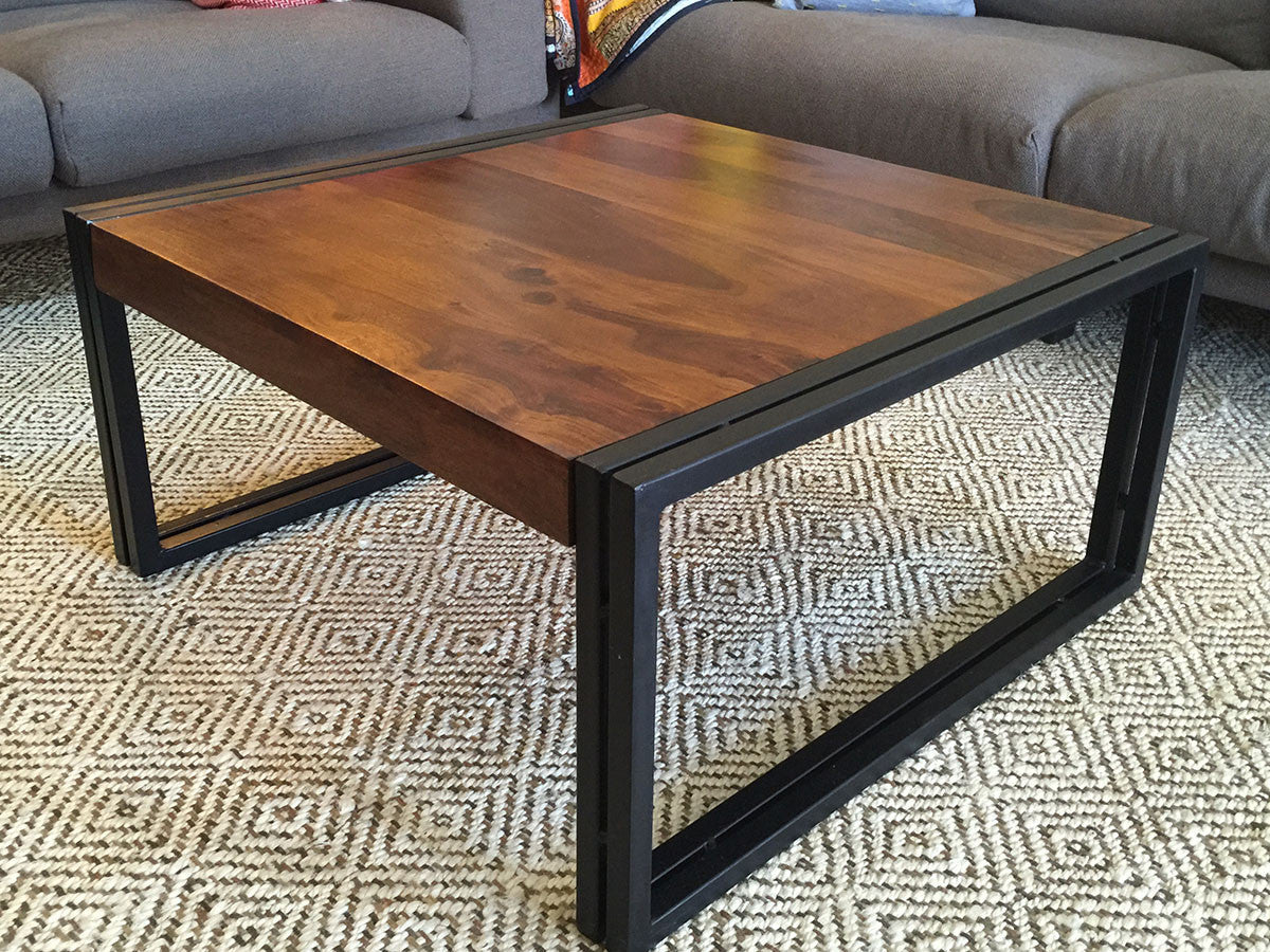 Sheesham Wood Coffee Table With Iron Legs