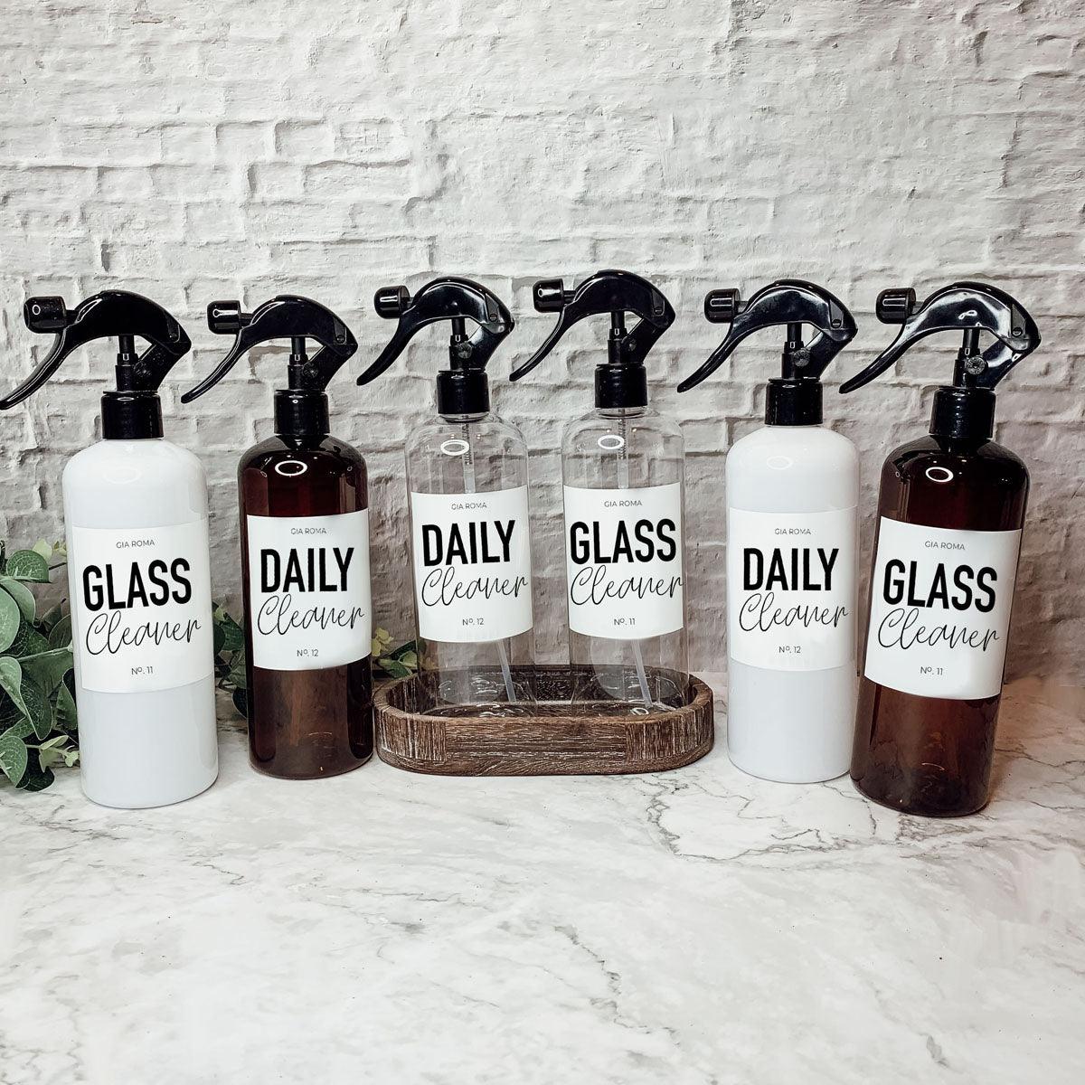16oz Plastic Cleaning Bottles with Customized Labels