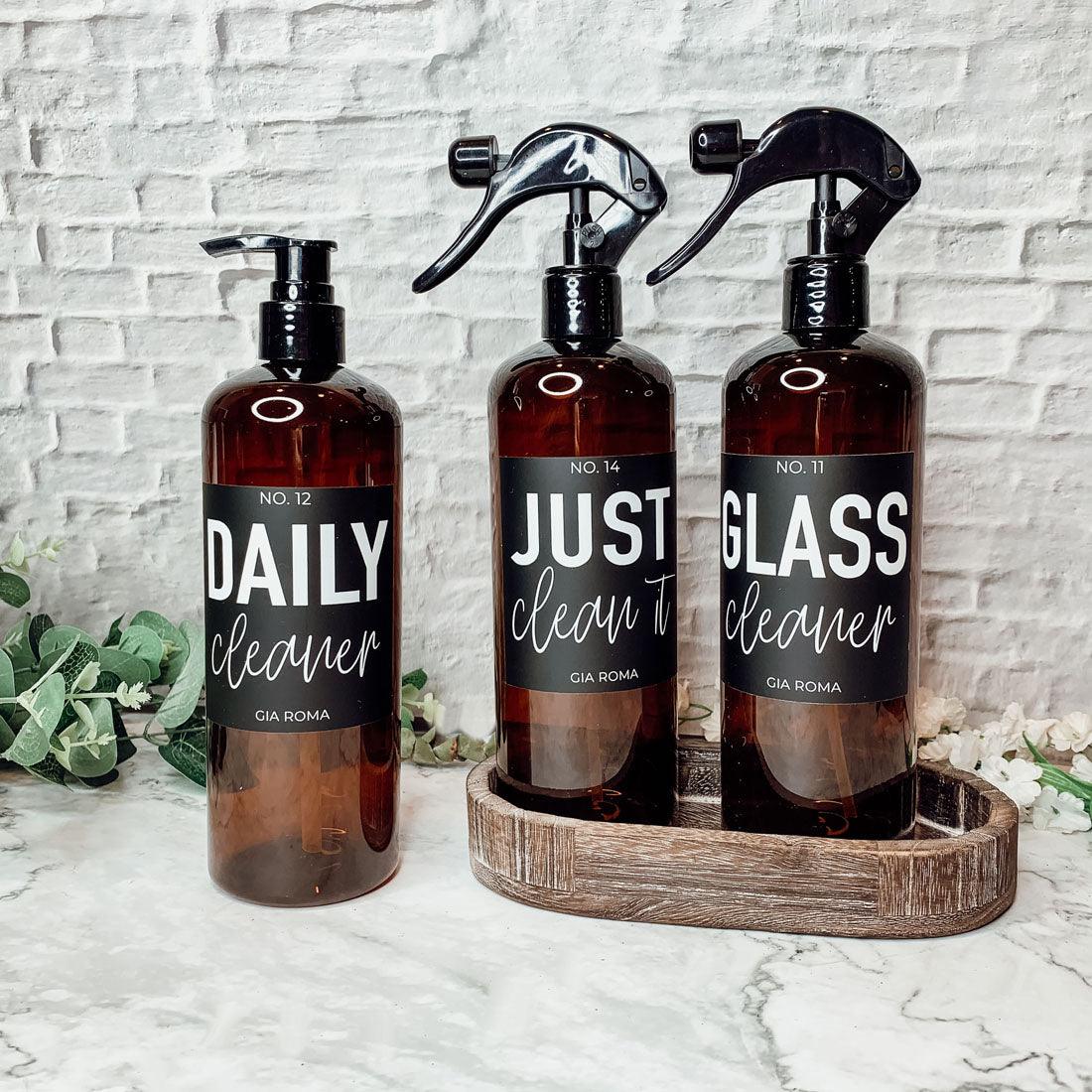 16oz Plastic Cleaning Bottles with Customized Labels