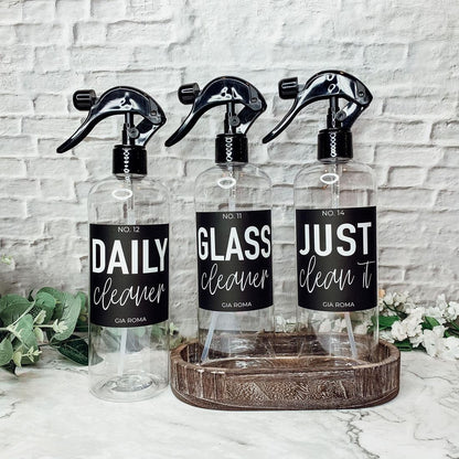 16oz Plastic Cleaning Bottles with Customized Labels