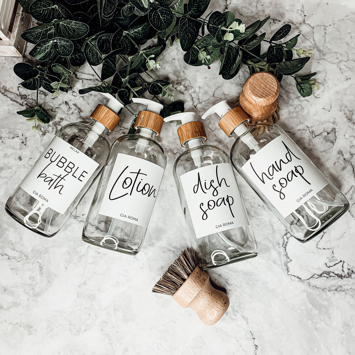 16oz Glass Bottles - Clear/White Label