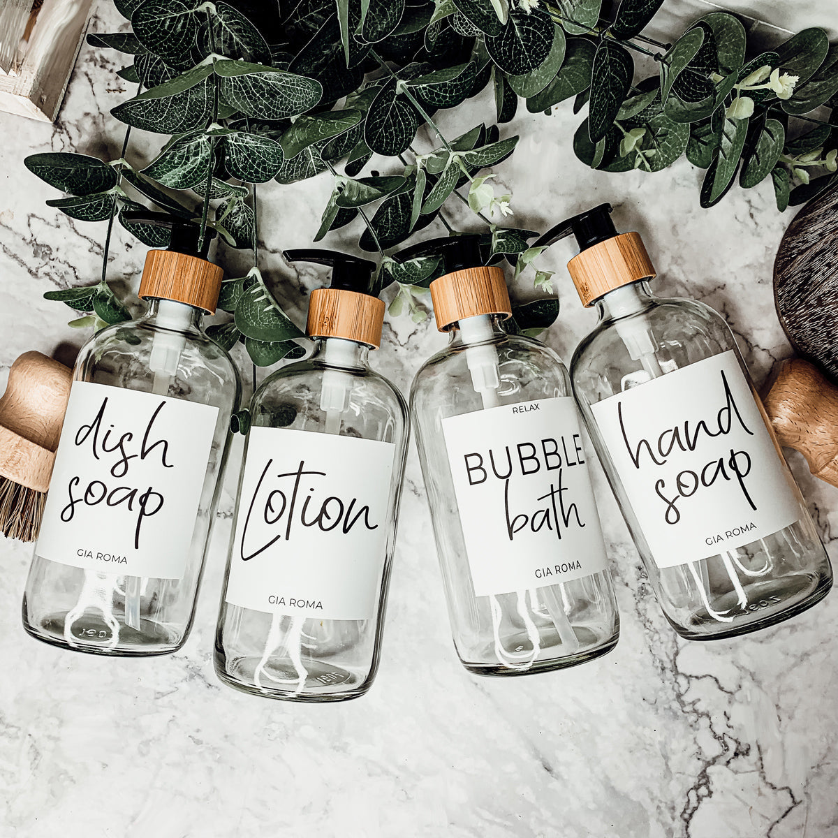 16oz Glass Bottles - Clear/White Label