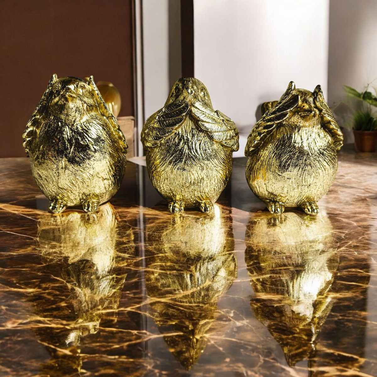 3 Wise Birds Figurines