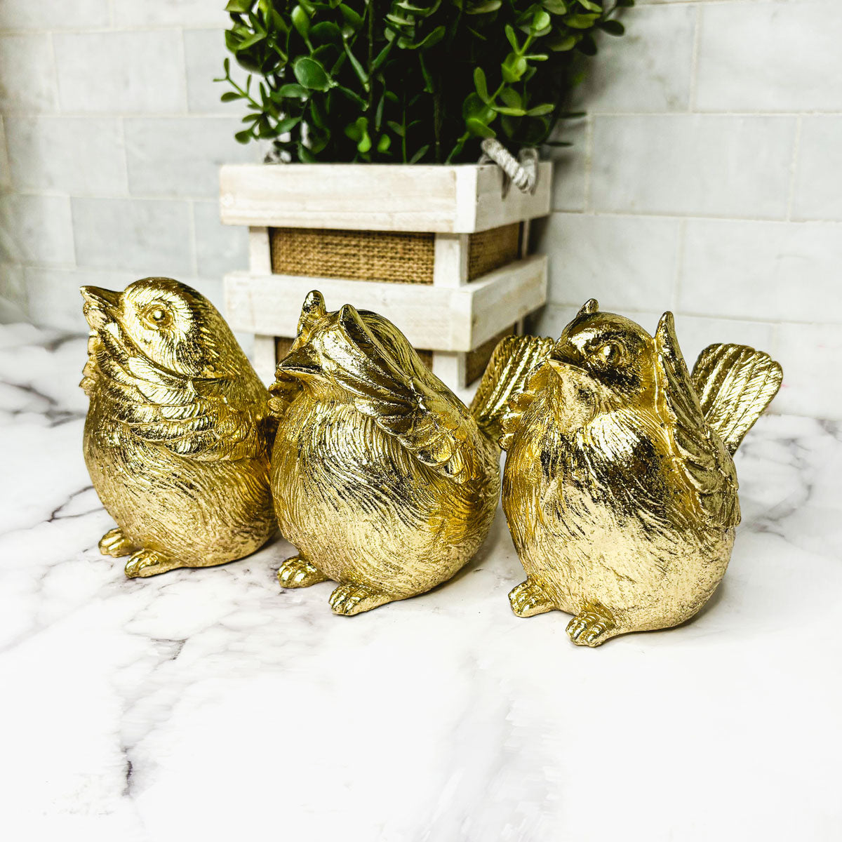 3 Wise Birds Figurines