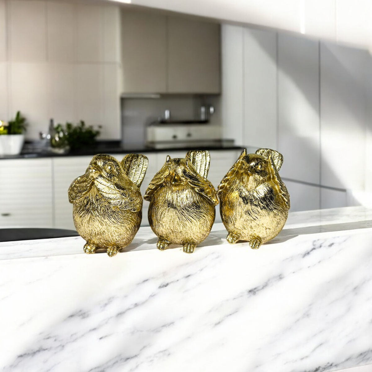 3 Wise Birds Figurines