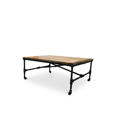 Mango Wood Coffee Table with Wheels