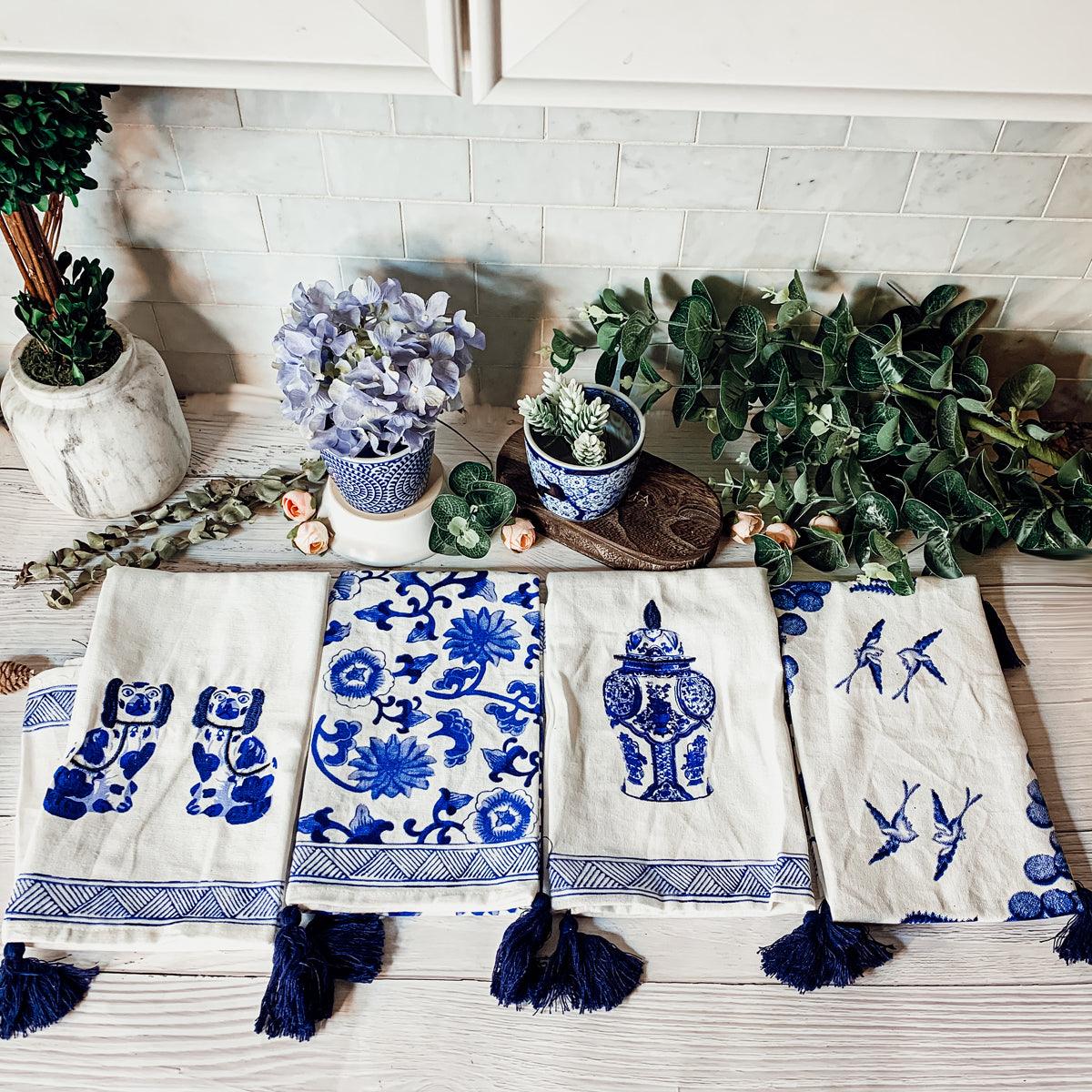 Blue Chinoiserie Tea Towels