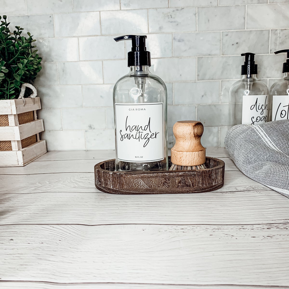 16oz Glass Bottles - Clear/White Label