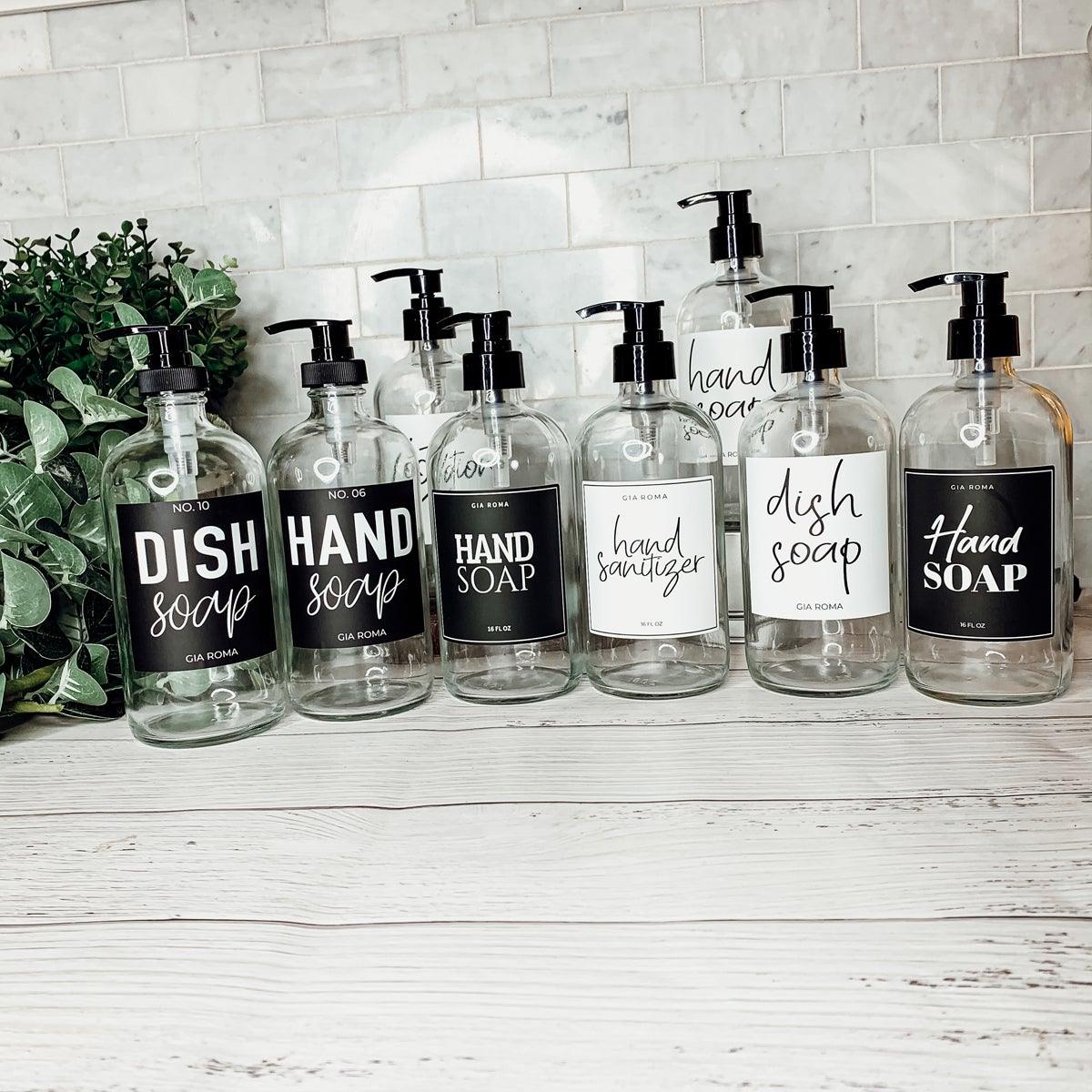 16oz Glass Bottles - Clear/White Label