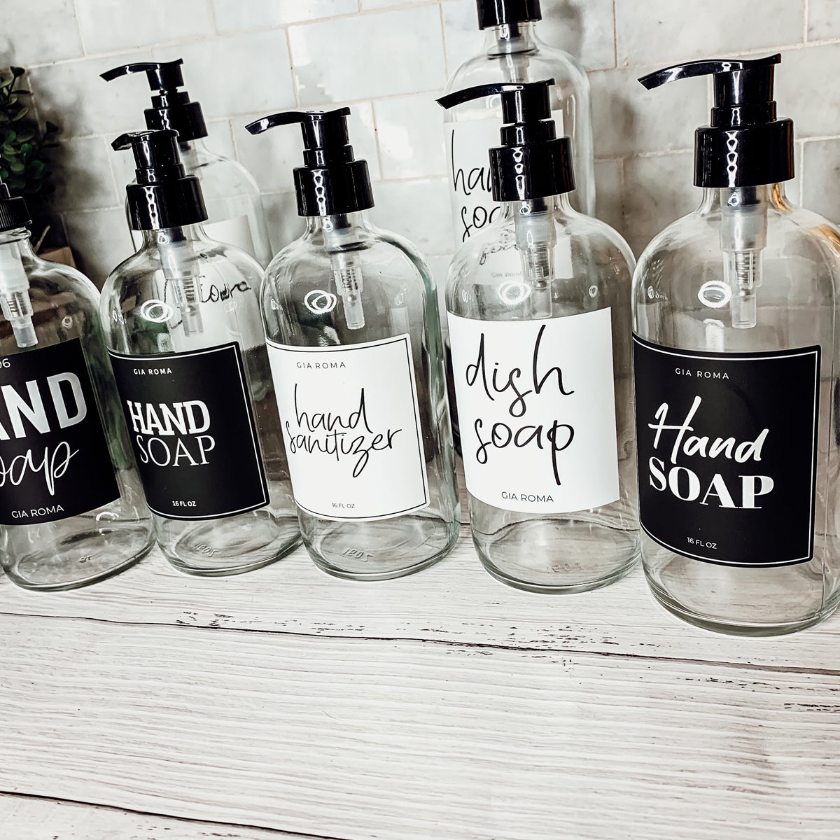 16oz Glass Bottles - Clear/White Label