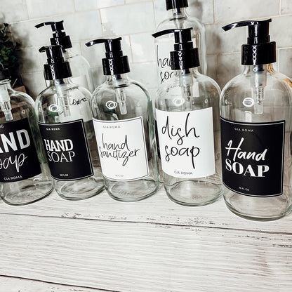 16oz Glass Bottles - Clear/White Label