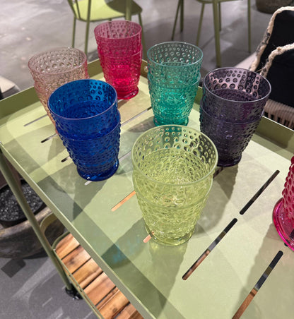 Acrylic Footed Hobnail Drinking Glass - 6 Colors