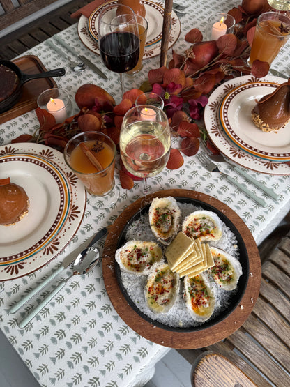 Claire Blockprint Tablecloth in Serene - Set of 4