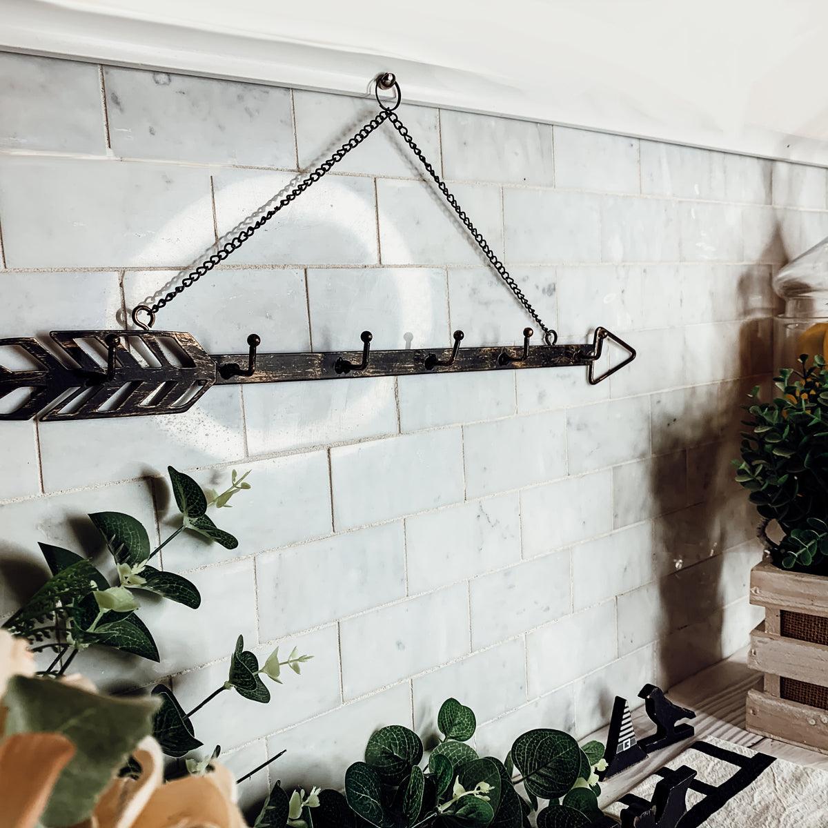 Hanging This Way Decorative Metal Arrow Wall Hooks