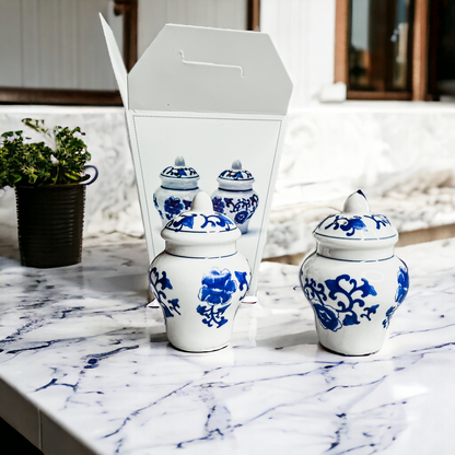 Blue and White Mini Ginger Jar Shakers