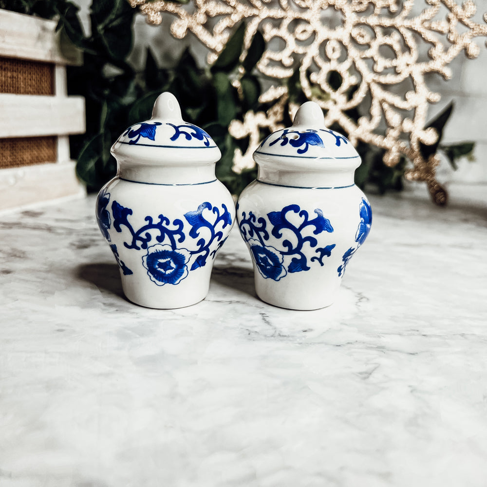 Blue and White Mini Ginger Jar Shakers