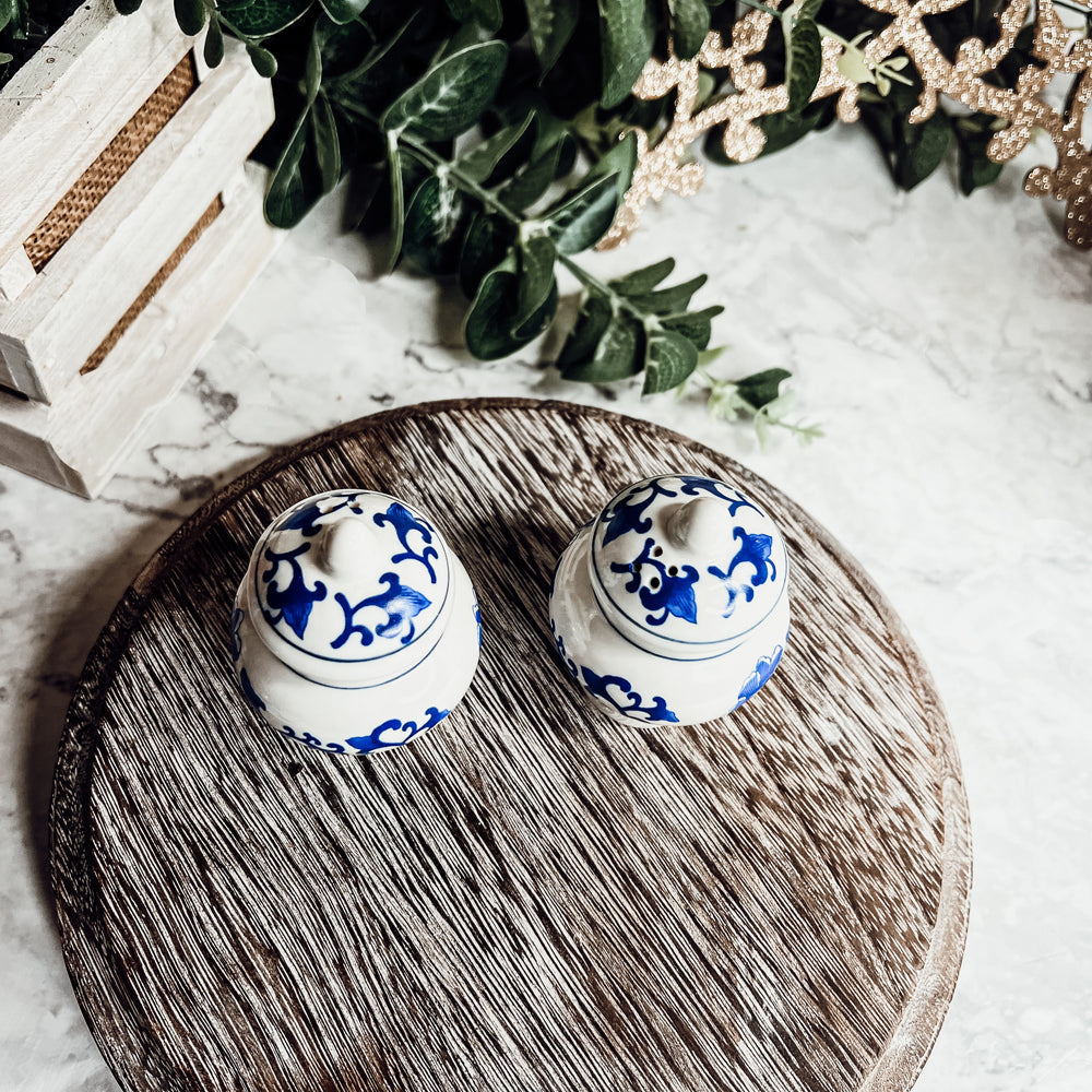 Blue and White Mini Ginger Jar Shakers