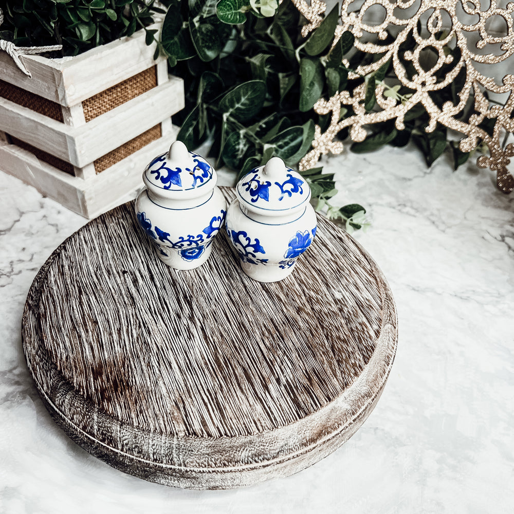 Blue and White Mini Ginger Jar Shakers