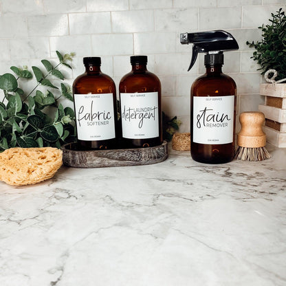 16oz Soap Bottles- Glass Amber|White Label