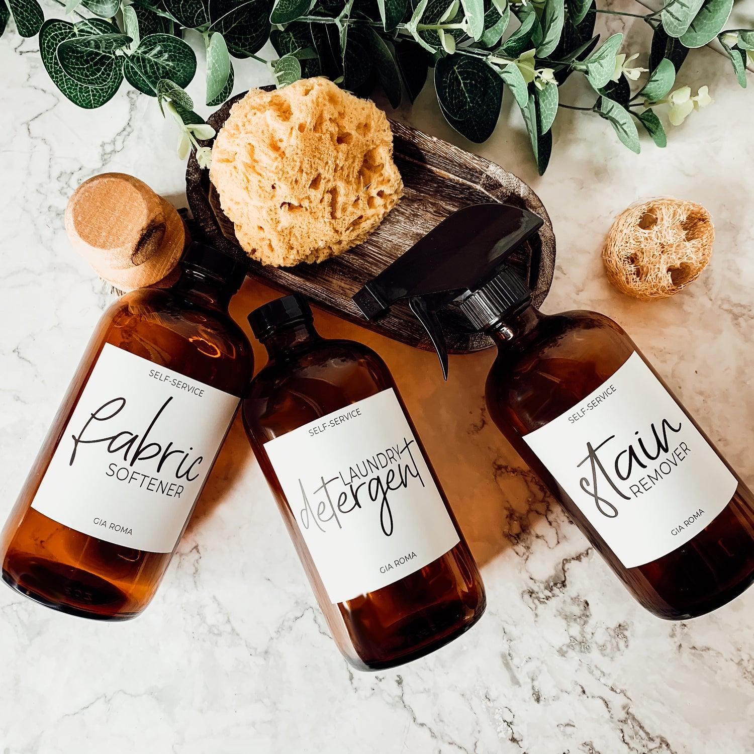 16oz Soap Bottles- Glass Amber|White Label