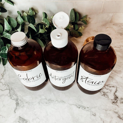 16oz Soap Bottles- Glass Amber|White Label