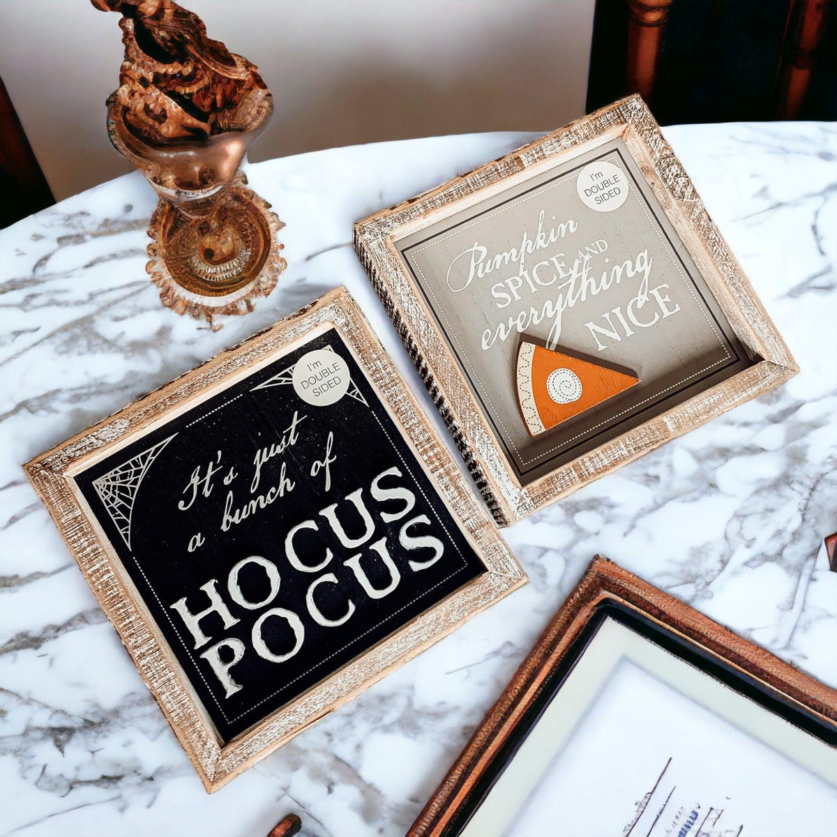 Hocus Pocus + Pumpkin Spice Double Sided Wood Sign
