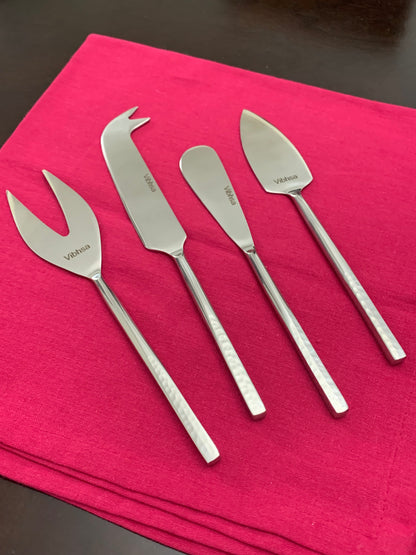 Set of 4 Stainless Steal Cheese Knives in Silver