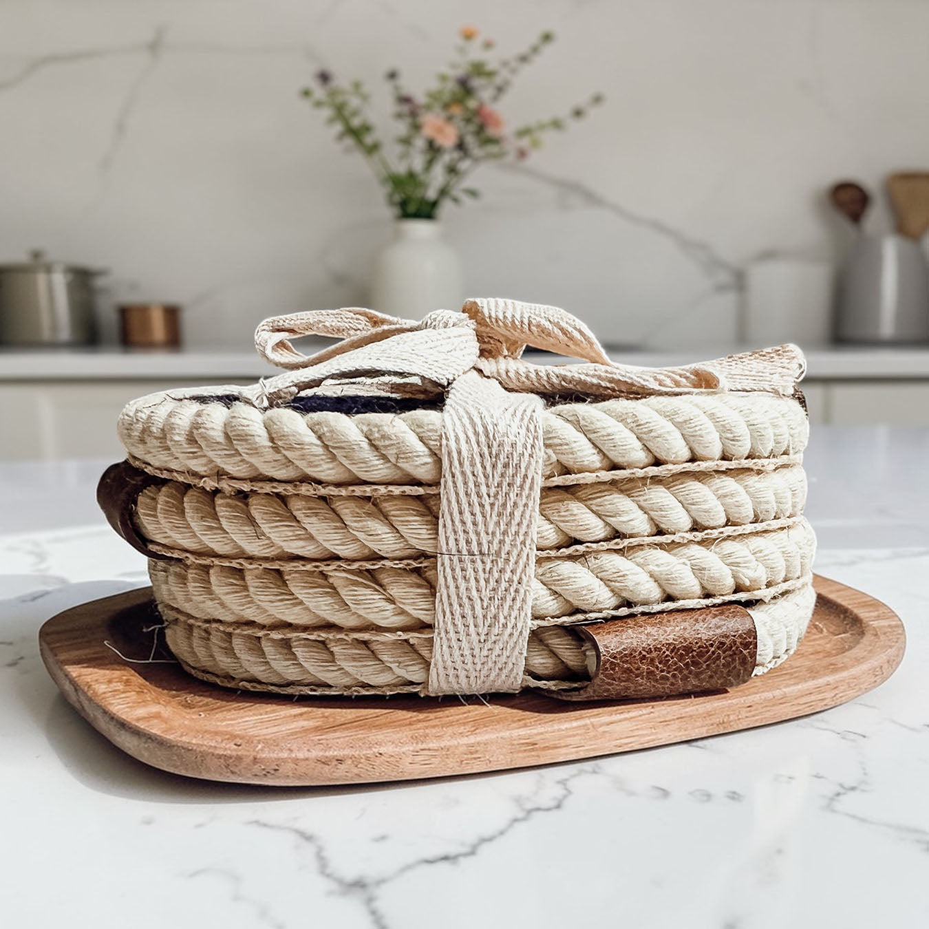 Nautical Rope Braided Coasters - Set of 4