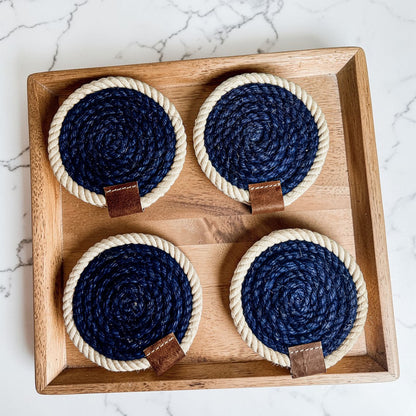 Nautical Rope Braided Coasters - Set of 4