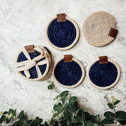 Nautical Rope Braided Coasters - Set of 4