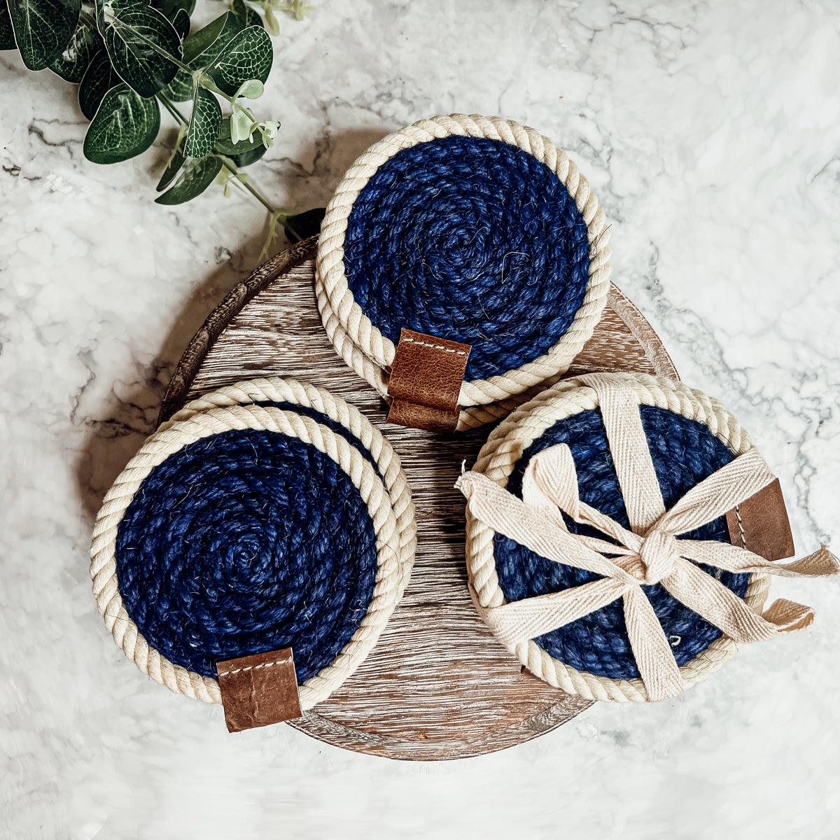 Nautical Rope Braided Coasters - Set of 4