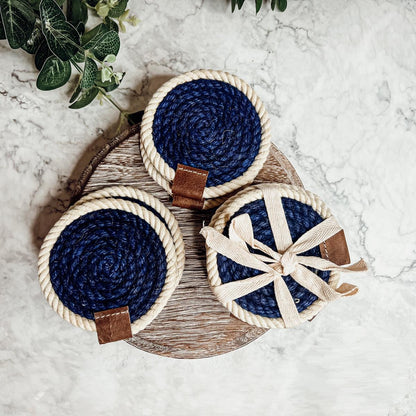 Nautical Rope Braided Coasters - Set of 4