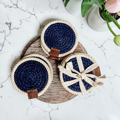 Nautical Rope Braided Coasters - Set of 4