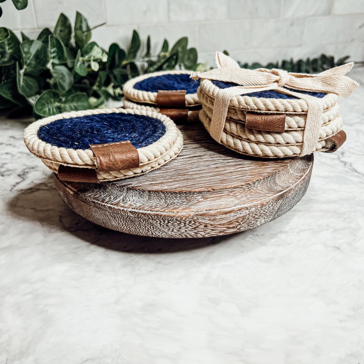 Nautical Rope Braided Coasters - Set of 4