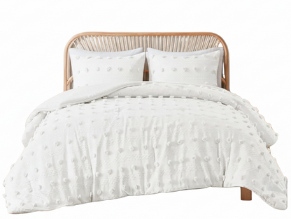 Twin/Twin XL 2-Piece Ivory Pompom Microfiber Comforter Set