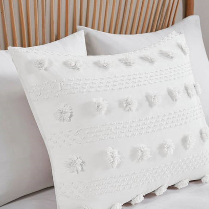 Twin/Twin XL 2-Piece Ivory Pompom Microfiber Comforter Set