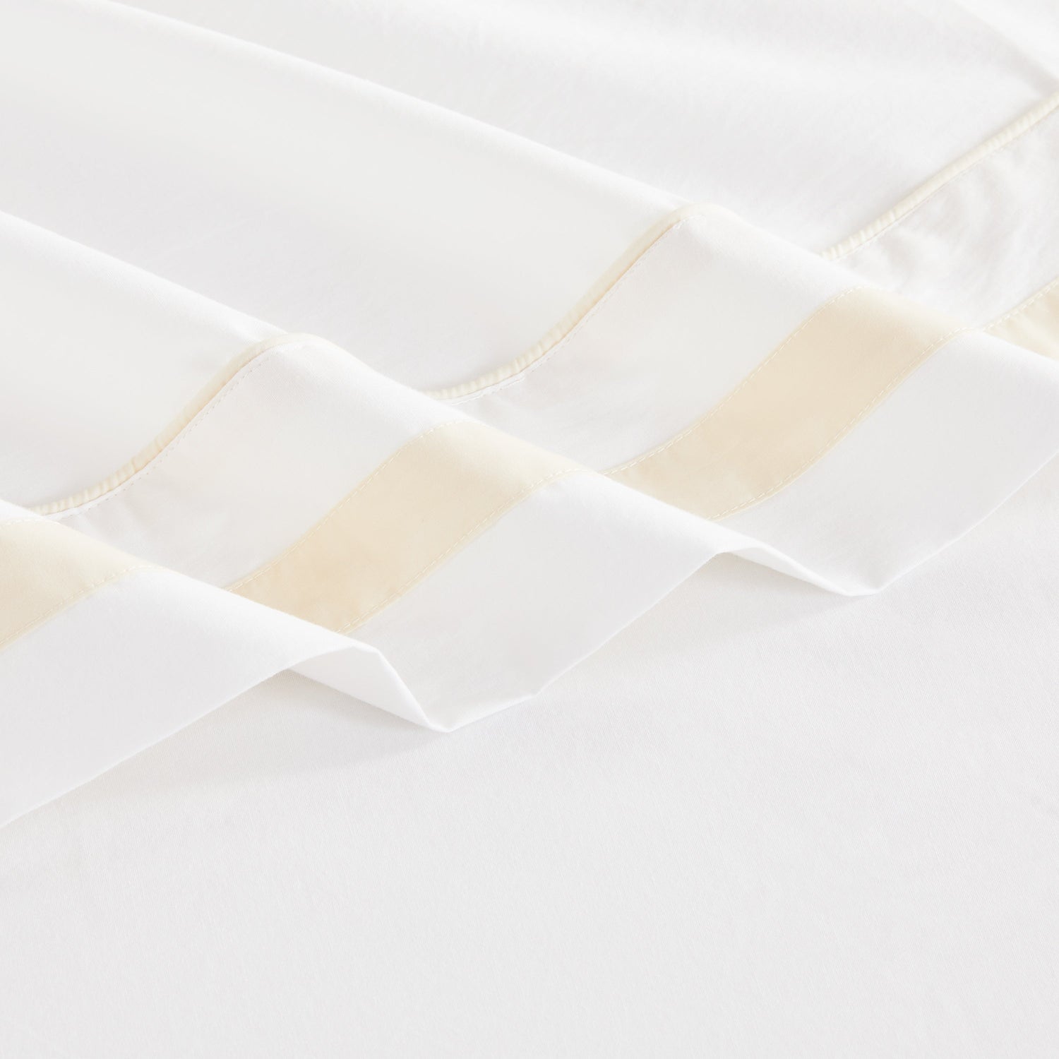 Classic Double Border Percale Cotton Pillowcase Pair