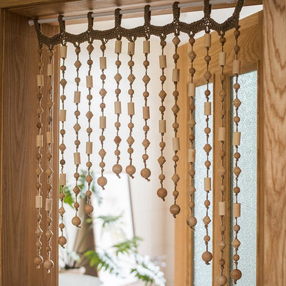 Wood Beaded Door/Window Curtain