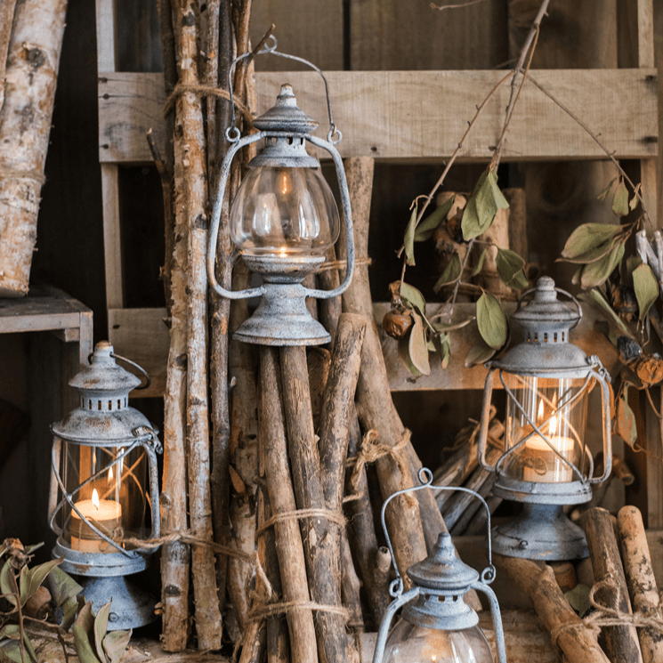 Restoration Antique Lantern Candle Holders