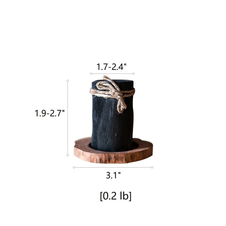 Desktop Charcoal Planter/Pen Holder with Wood Tray