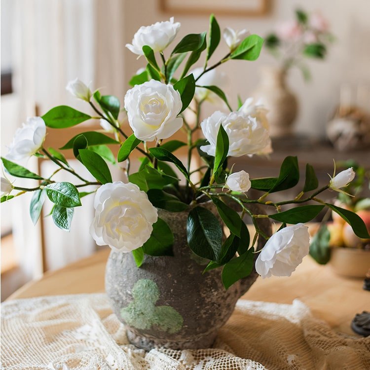 Faux Silk Gardenia Flower Stem - 22"