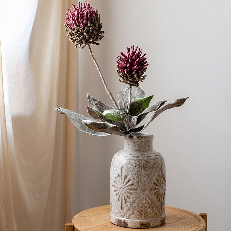 Artificial Tall Stem Flower Mulan Thistle - 43"