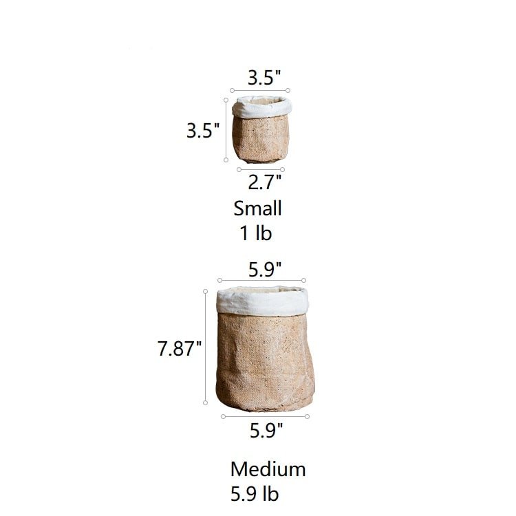Paper Bag Style Concrete Garden Pots