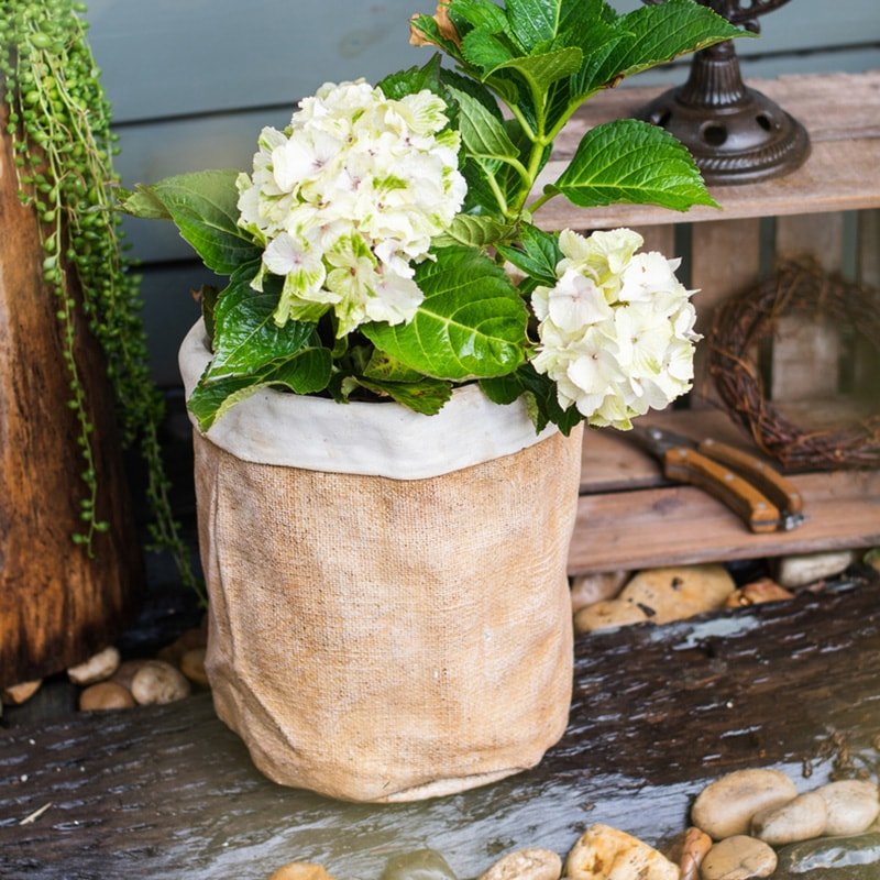 Paper Bag Style Concrete Garden Pots
